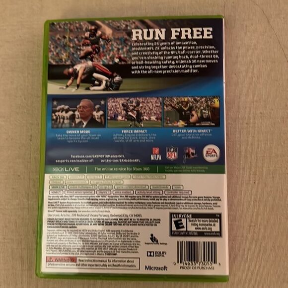Xbox 360 Madden NFL 12, NFL 13, Madden NFL 25 w cases and manuals - Picture 5 of 5